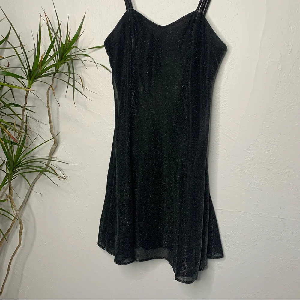 Maurices | Black/Silver Metallic Fitted Party Dress - Small - Picture 3 of 10